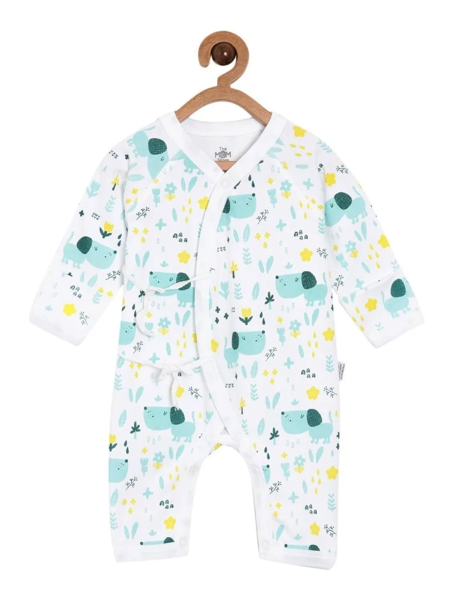 Jabla Style Infant Romper Combo of 3-Puppy-Sparrow-Bear in the Garden