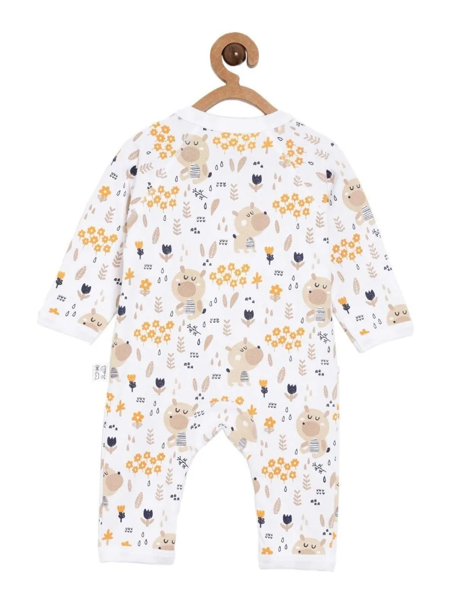 Jabla Style Infant Romper Combo of 3-Puppy-Sparrow-Bear in the Garden