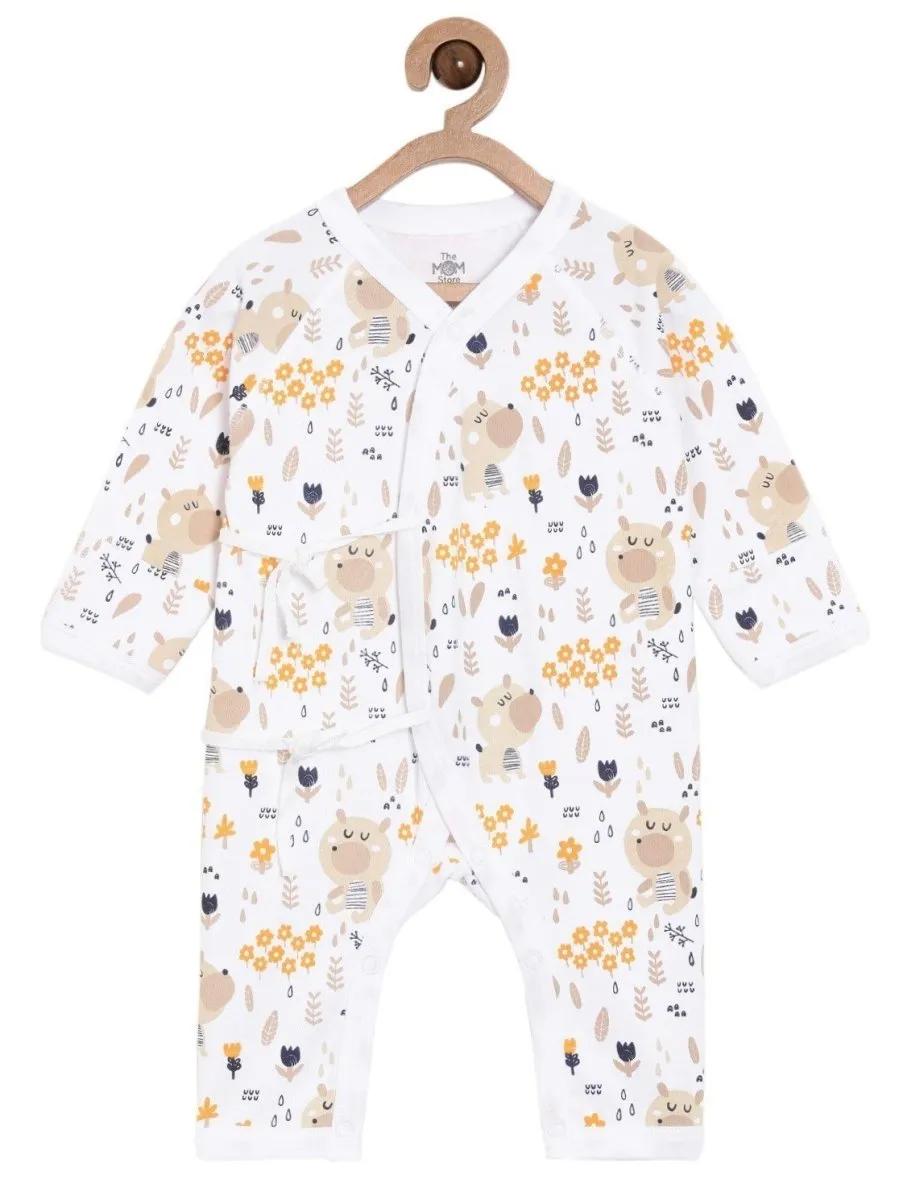 Jabla Style Infant Romper Combo of 3-Puppy-Sparrow-Bear in the Garden