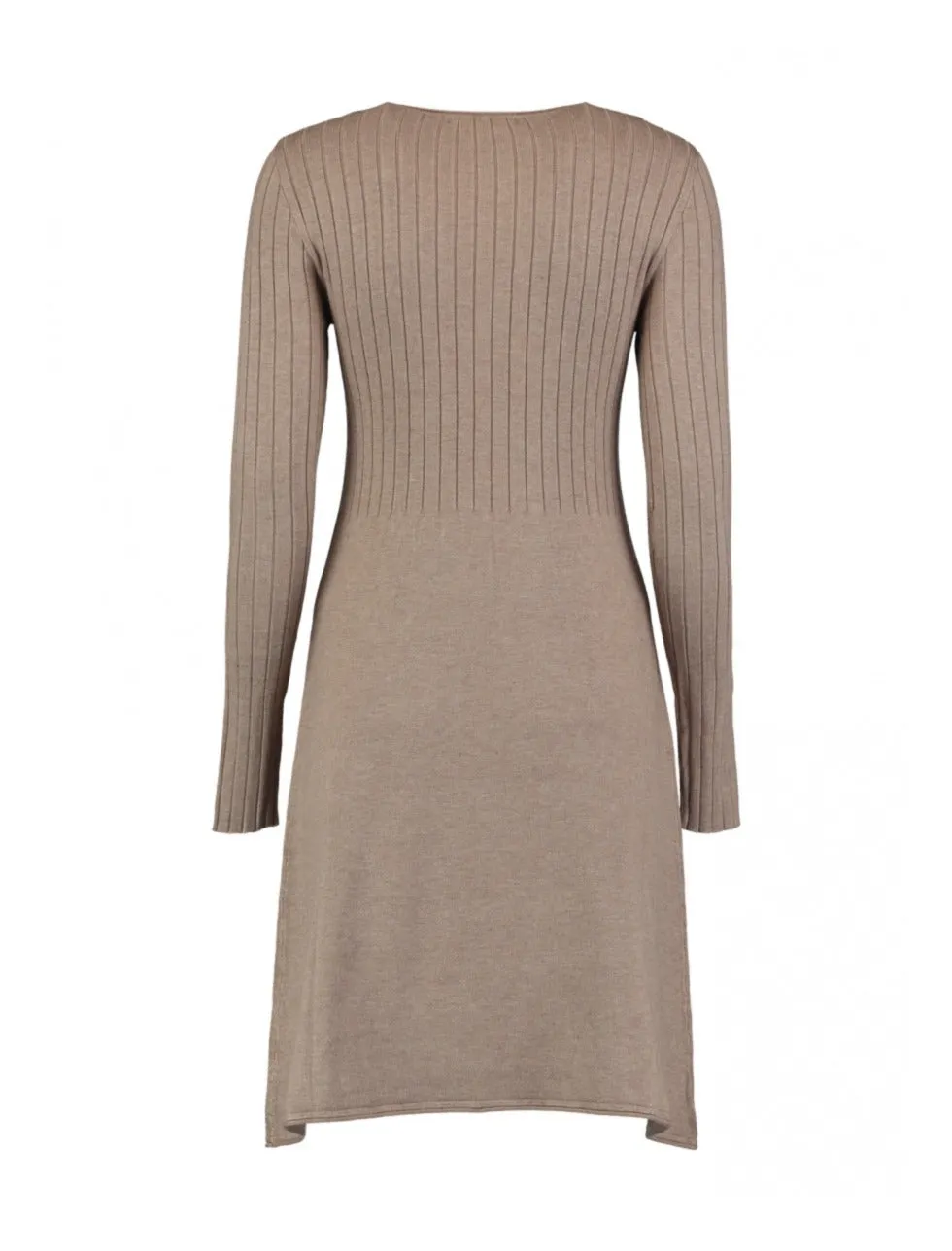 Jolin Taupe Knitted Midi Dress