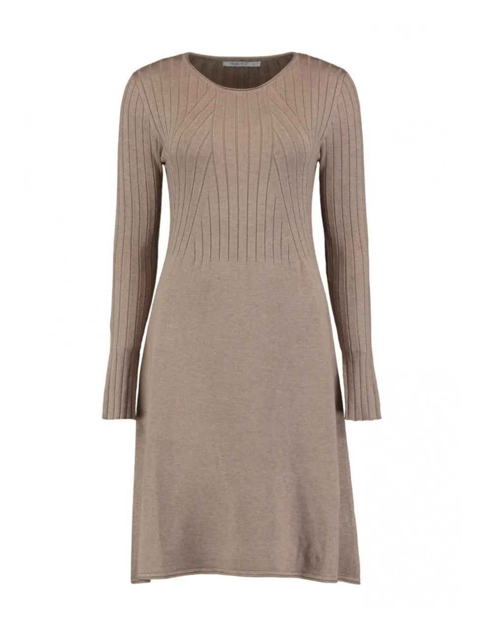 Jolin Taupe Knitted Midi Dress