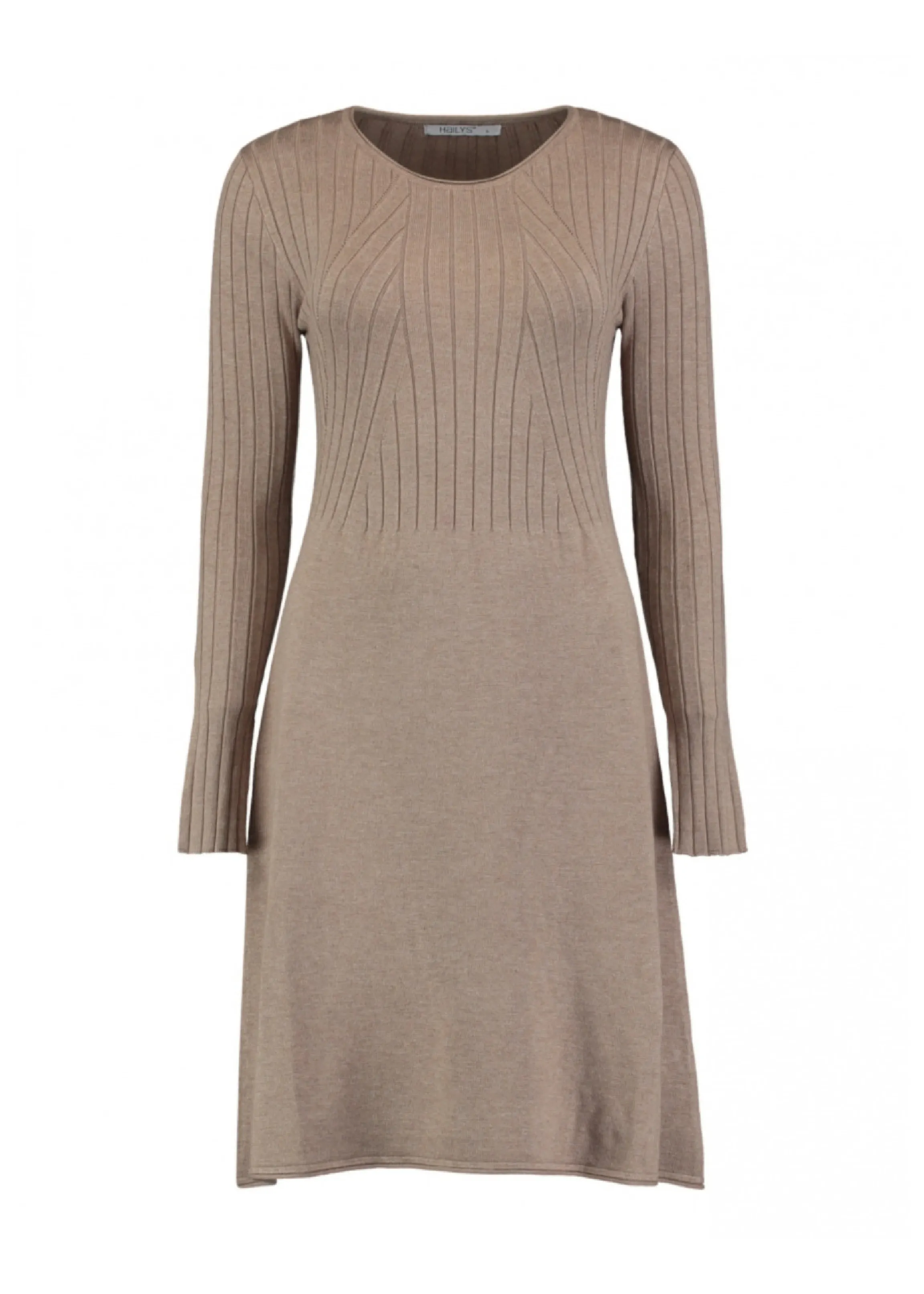 Jolin Taupe Knitted Midi Dress