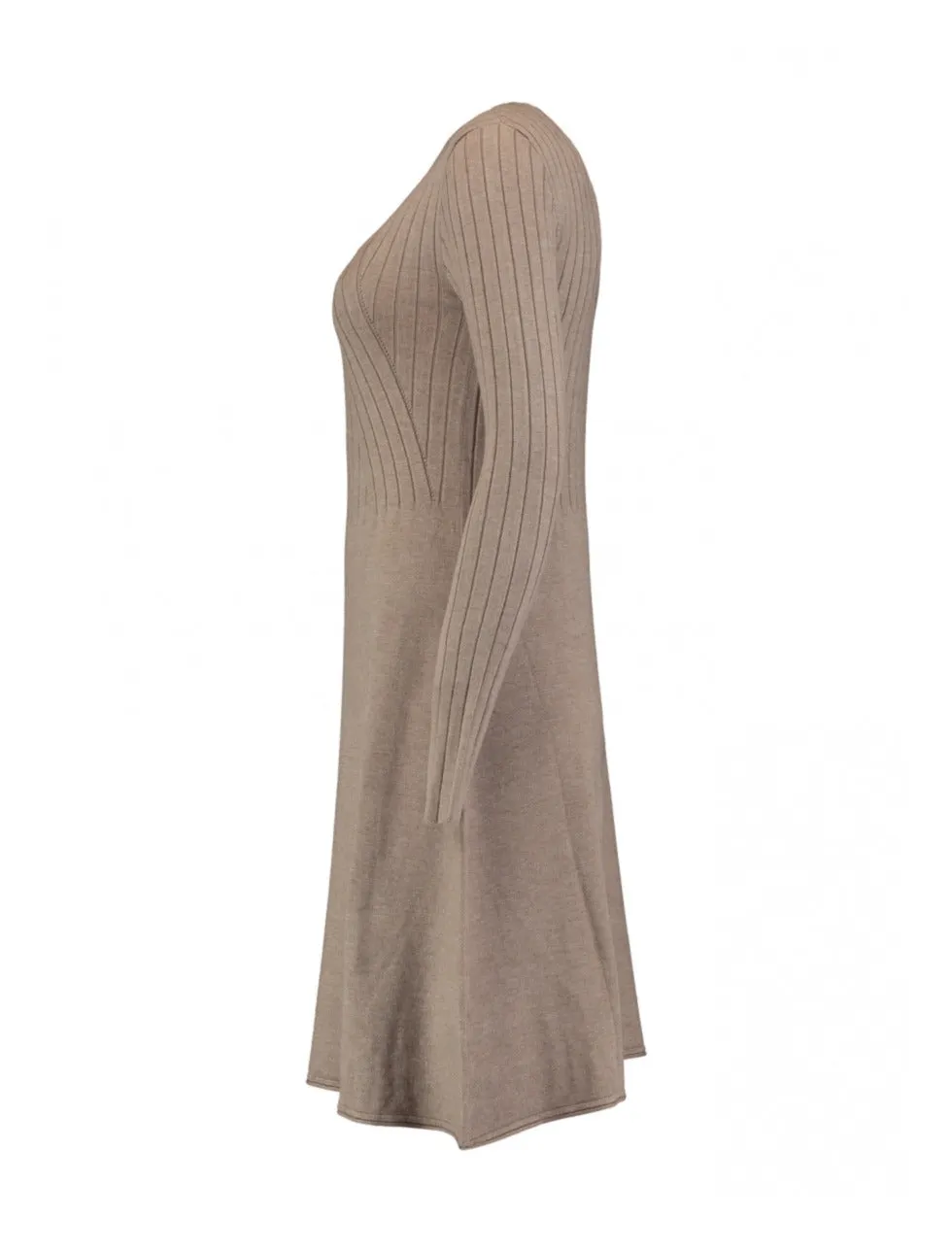 Jolin Taupe Knitted Midi Dress