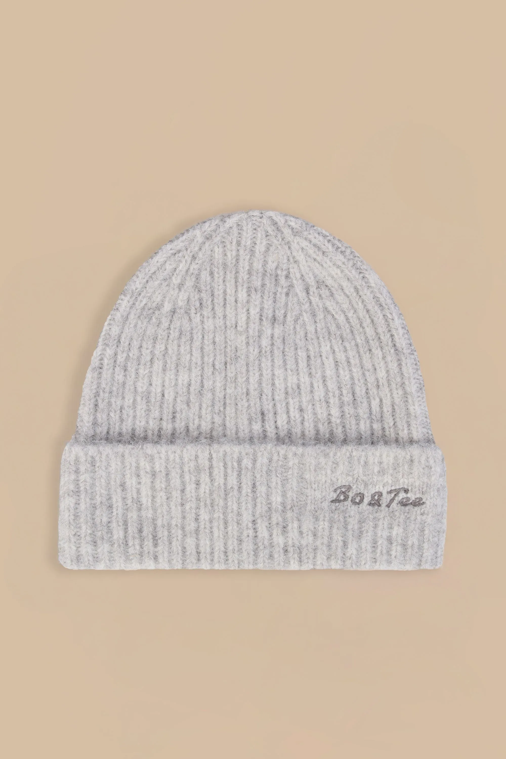 Knit Beanie Hat in Ice Marl