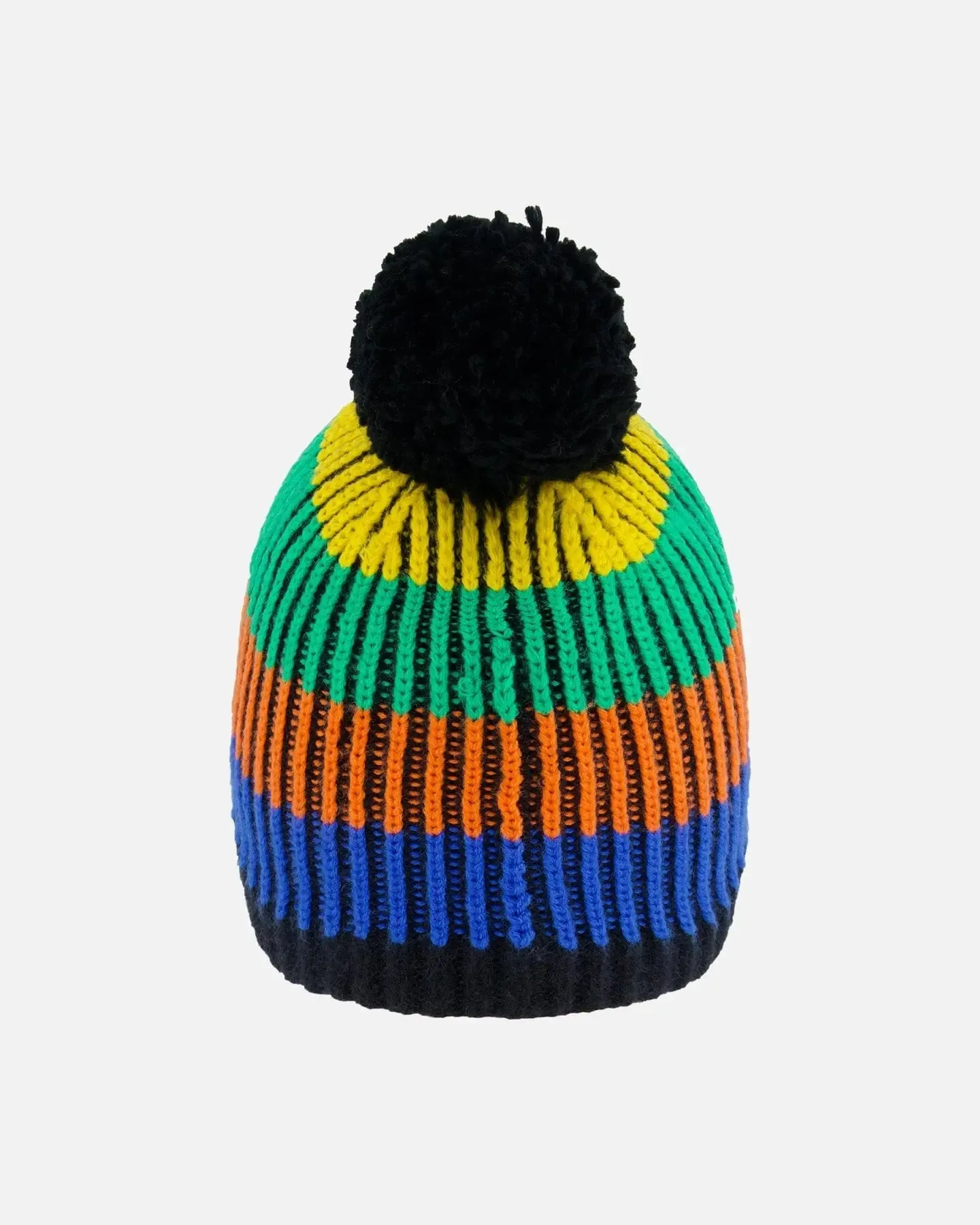 Knit Hat Multicolor With Black Pompom