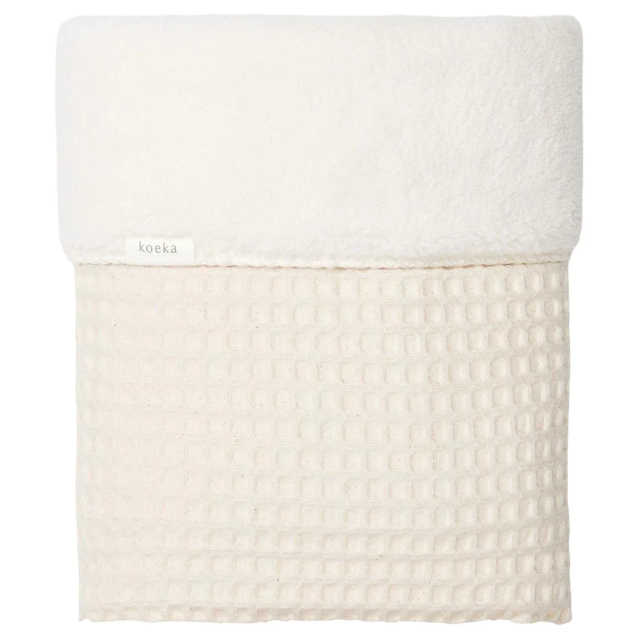 Koeka crib blanket 150x100cm | Teddy Oslo Natural /Pebble