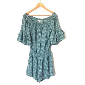 Kyemi Green Off the Shoulder Romper- Size S