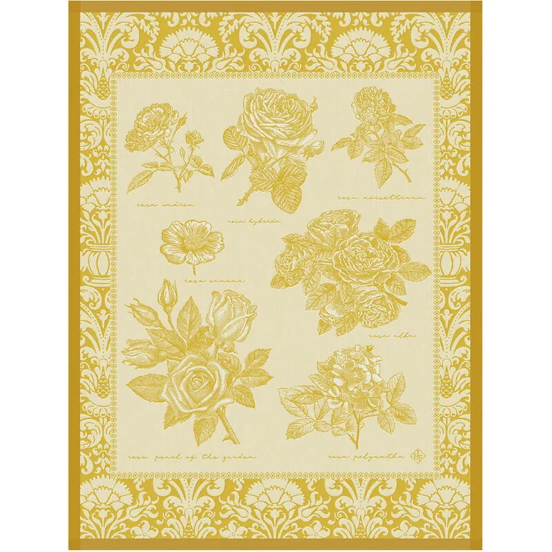 Le Jacquard Francais Tea Towel "Jardin Des Roses" Yellow