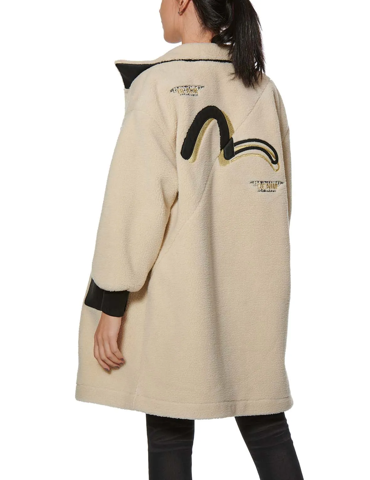 Leather Seagull Padded Sherpa Coat