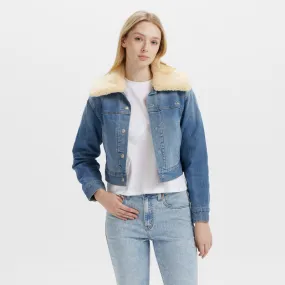 Levi's® Women's Warm Series Wool Collar Short Denim Jacket