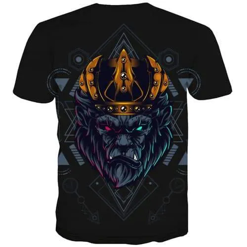 Lion T shirts Men Animal Shirt Print King Tshirts Casual Black Tshirt Printed Gothic Tshirts Cool Short Sleeve Hip hop Men Tops