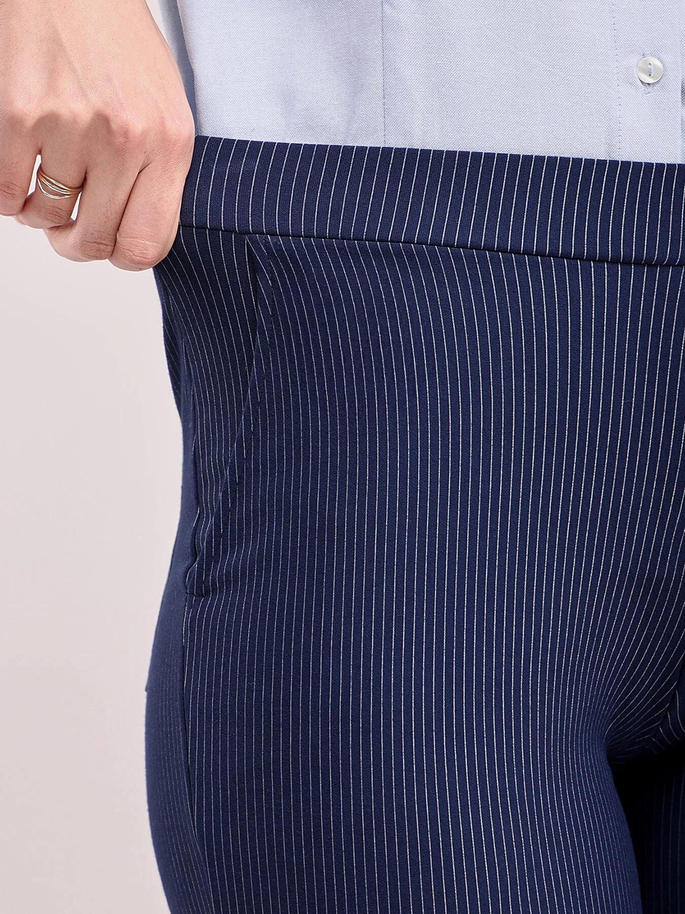 LivIn Striped Bootcut Pants - Navy