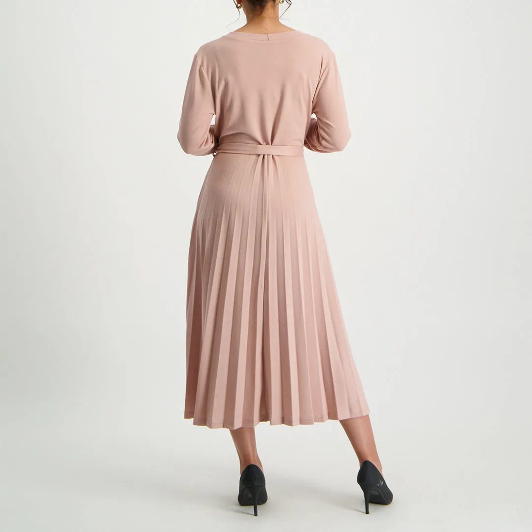 Long Sleeve Pleated Dress