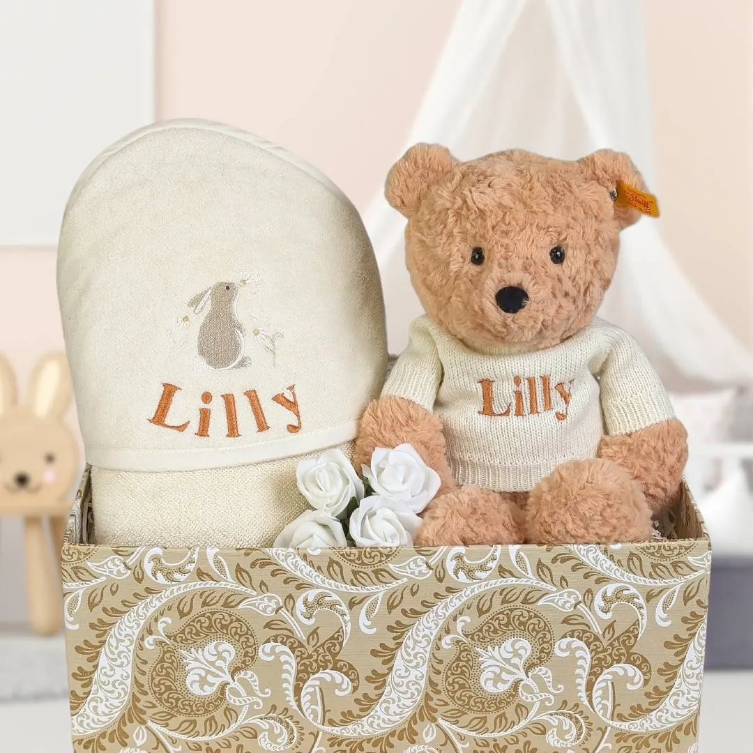 Luxury Steiff Baby Gift Box - Teddy & Towel