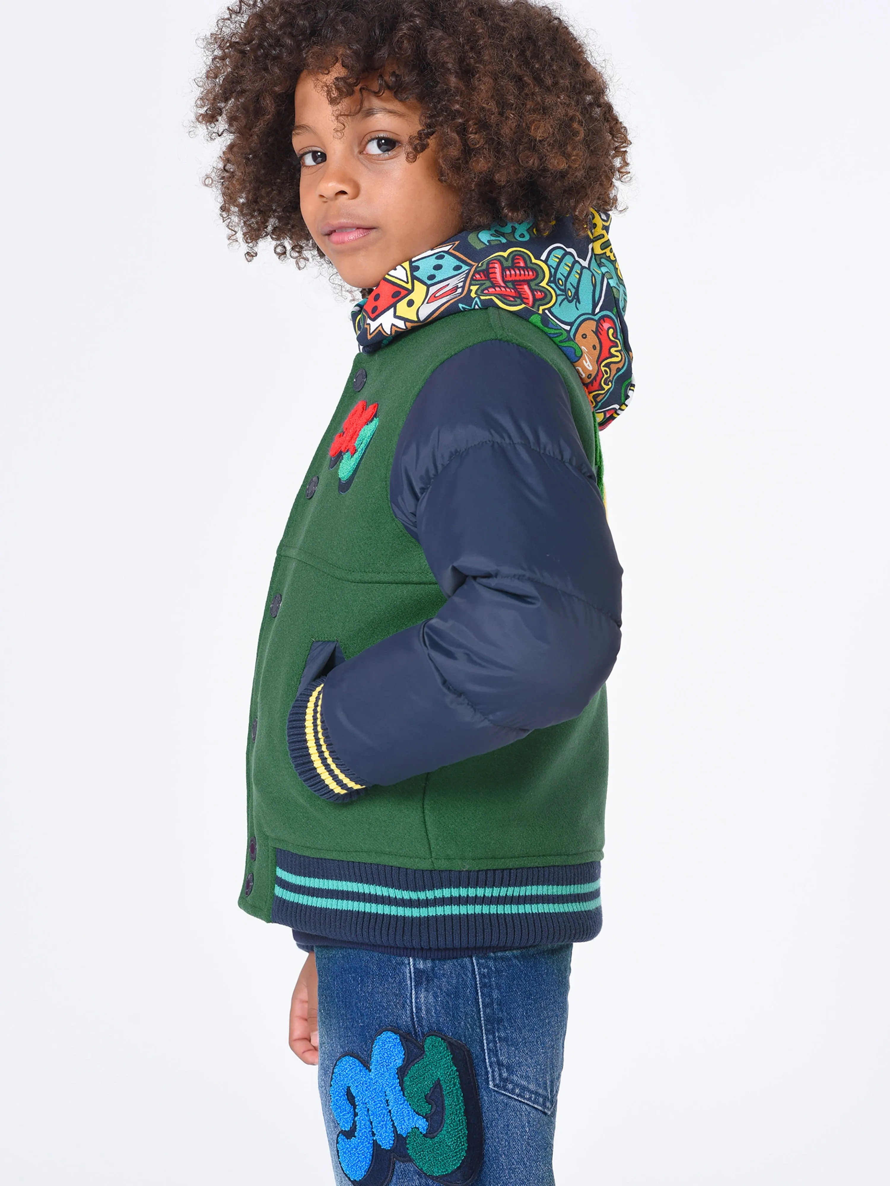 MARC JACOBS Boys Varsity Jacket in Green