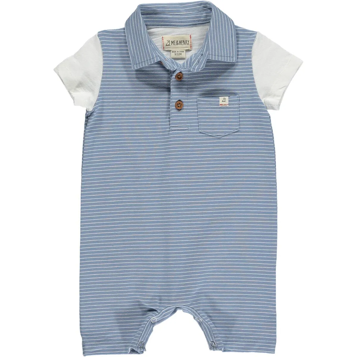 Me & Henry Saltash Romper - Blue / White Stripe