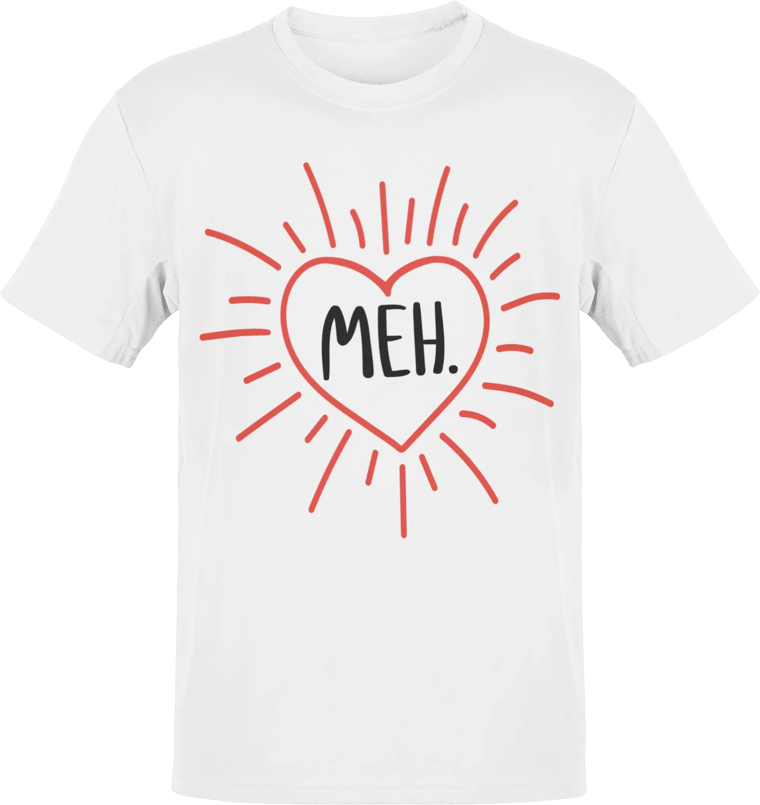 Meh Valentines Exploding Heart Adult T-Shirt