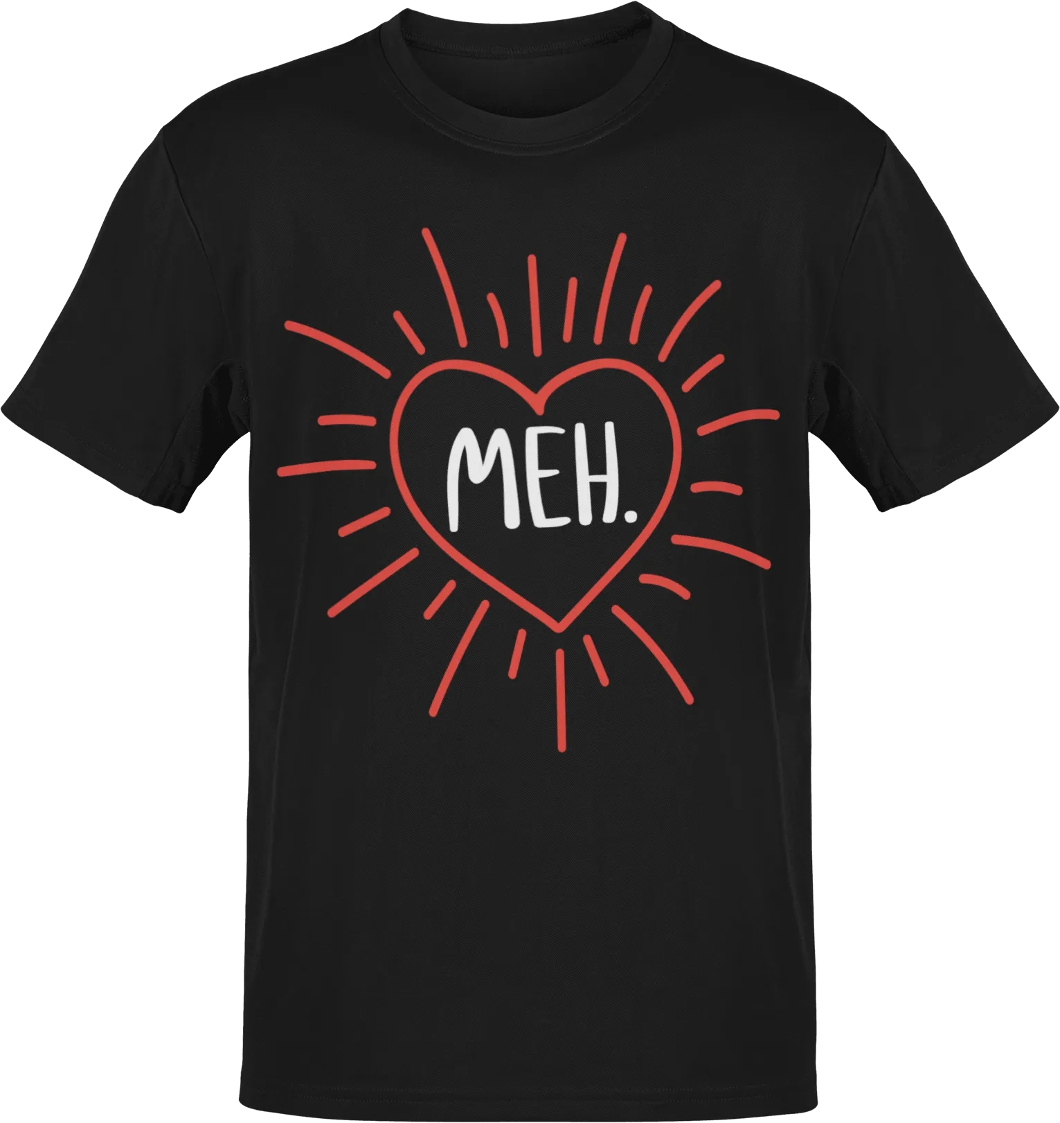 Meh Valentines Exploding Heart Adult T-Shirt