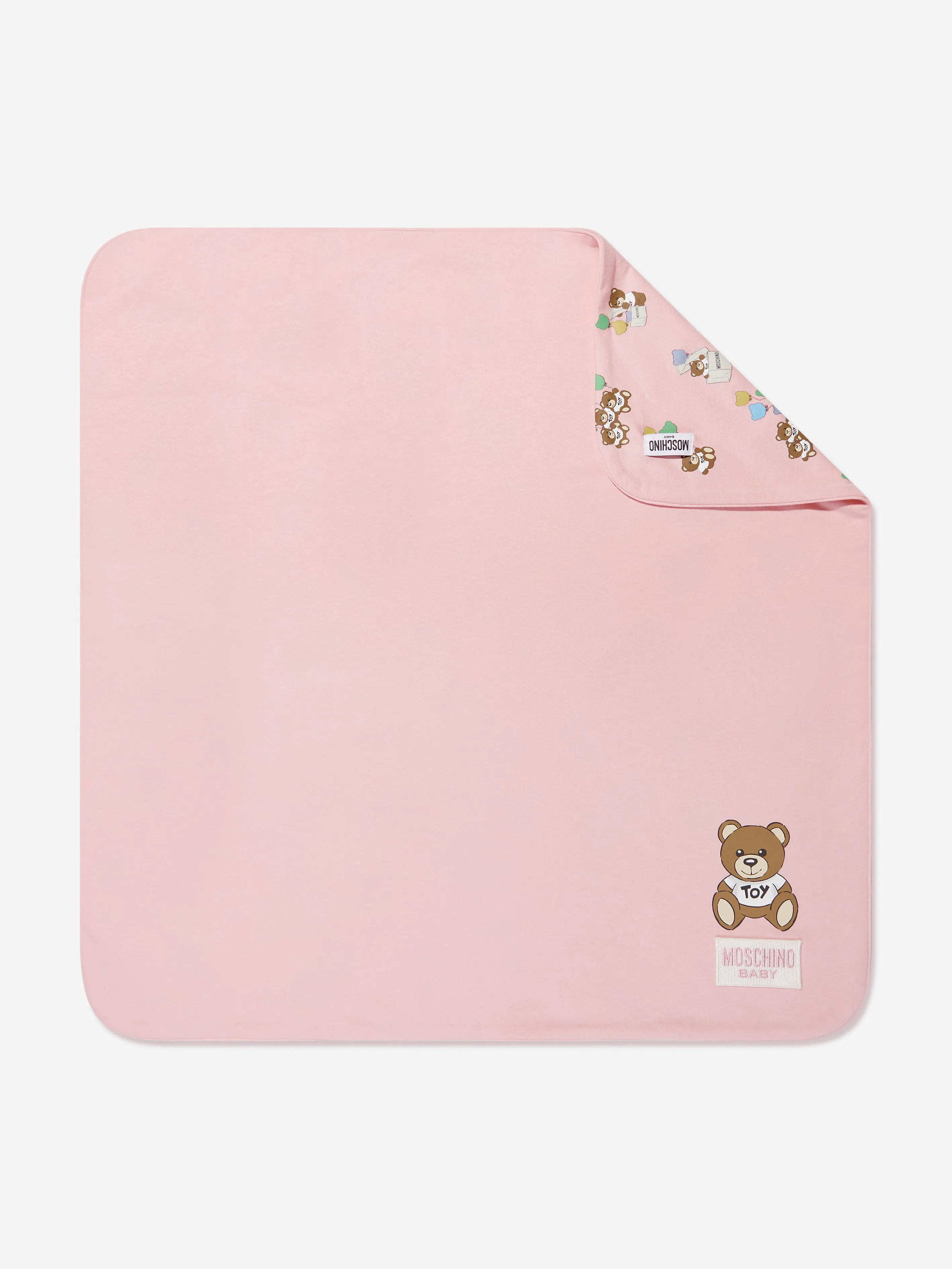 Moschino Baby Girls Teddy Bear Blanket in Pink