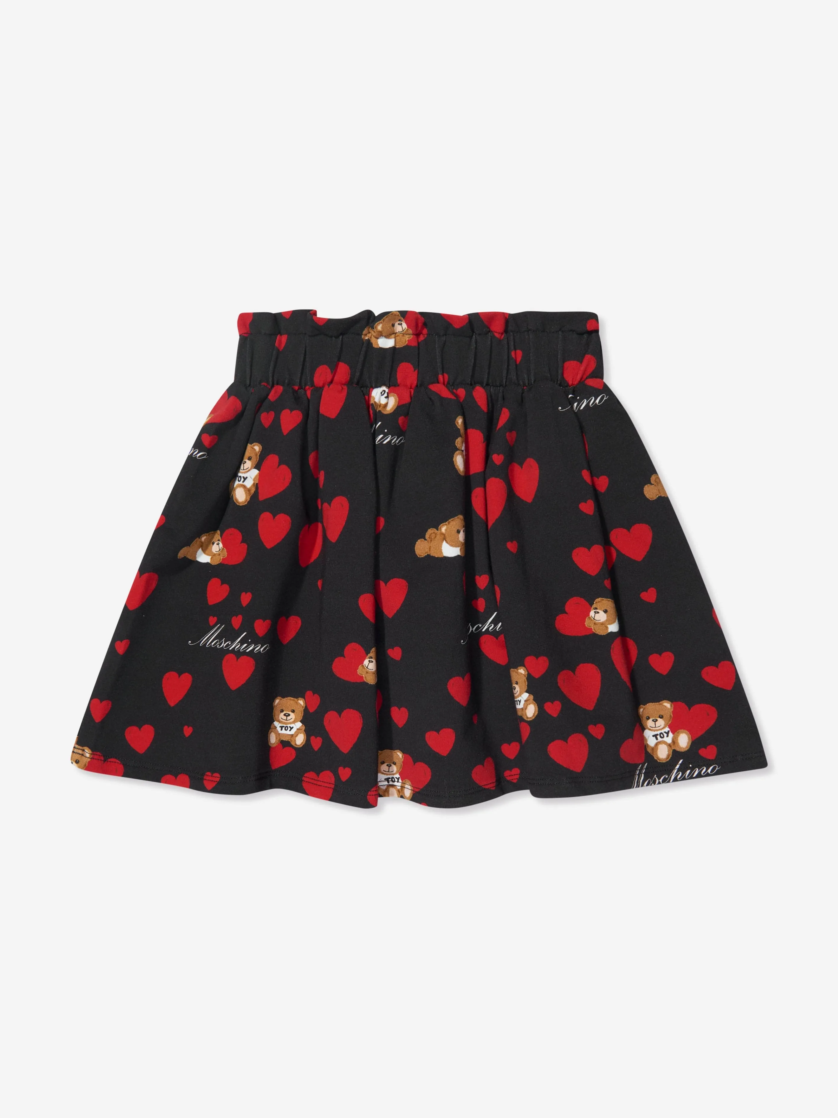 Moschino Girls Teddy Hearts Skirt in Black