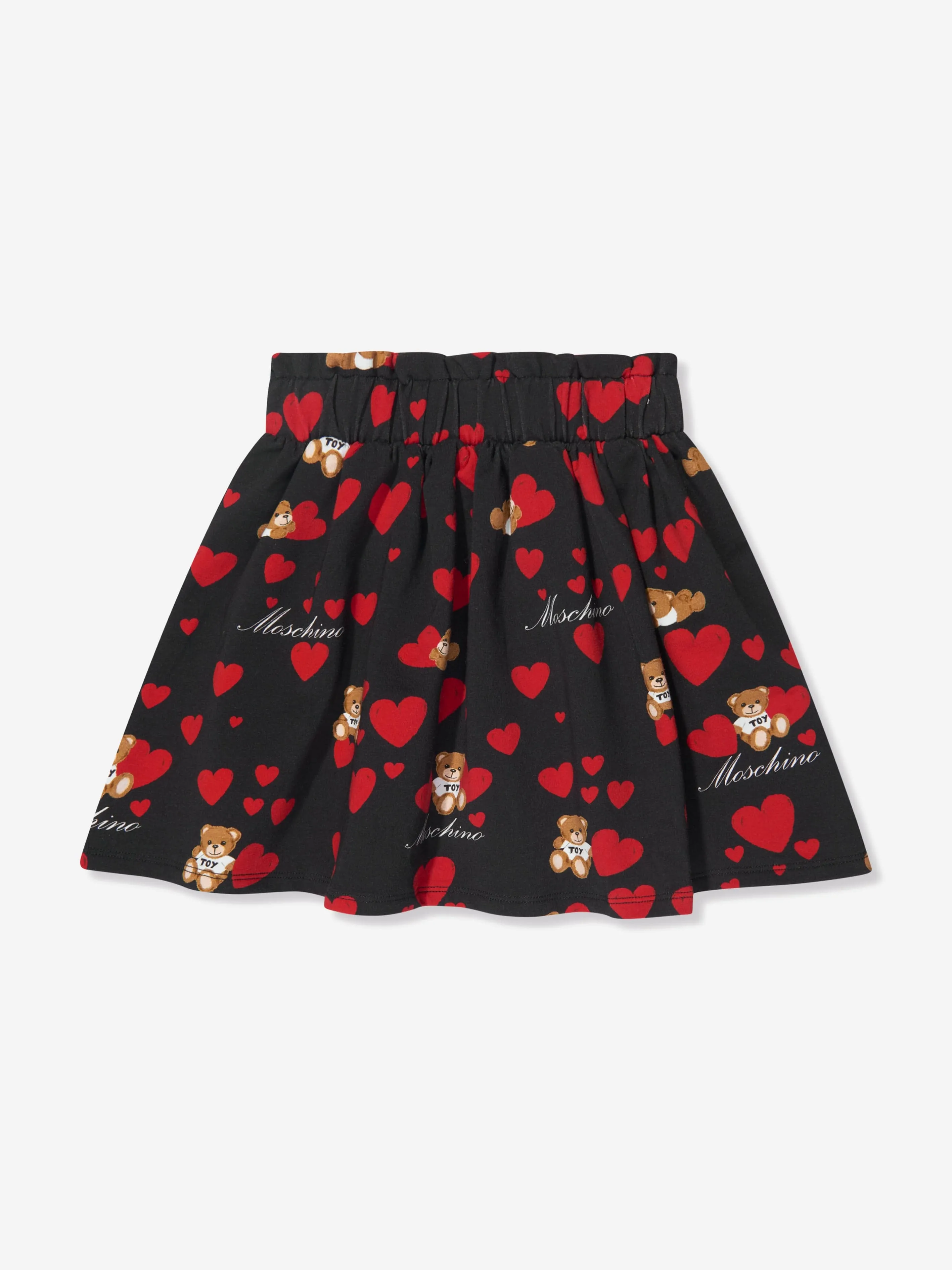 Moschino Girls Teddy Hearts Skirt in Black