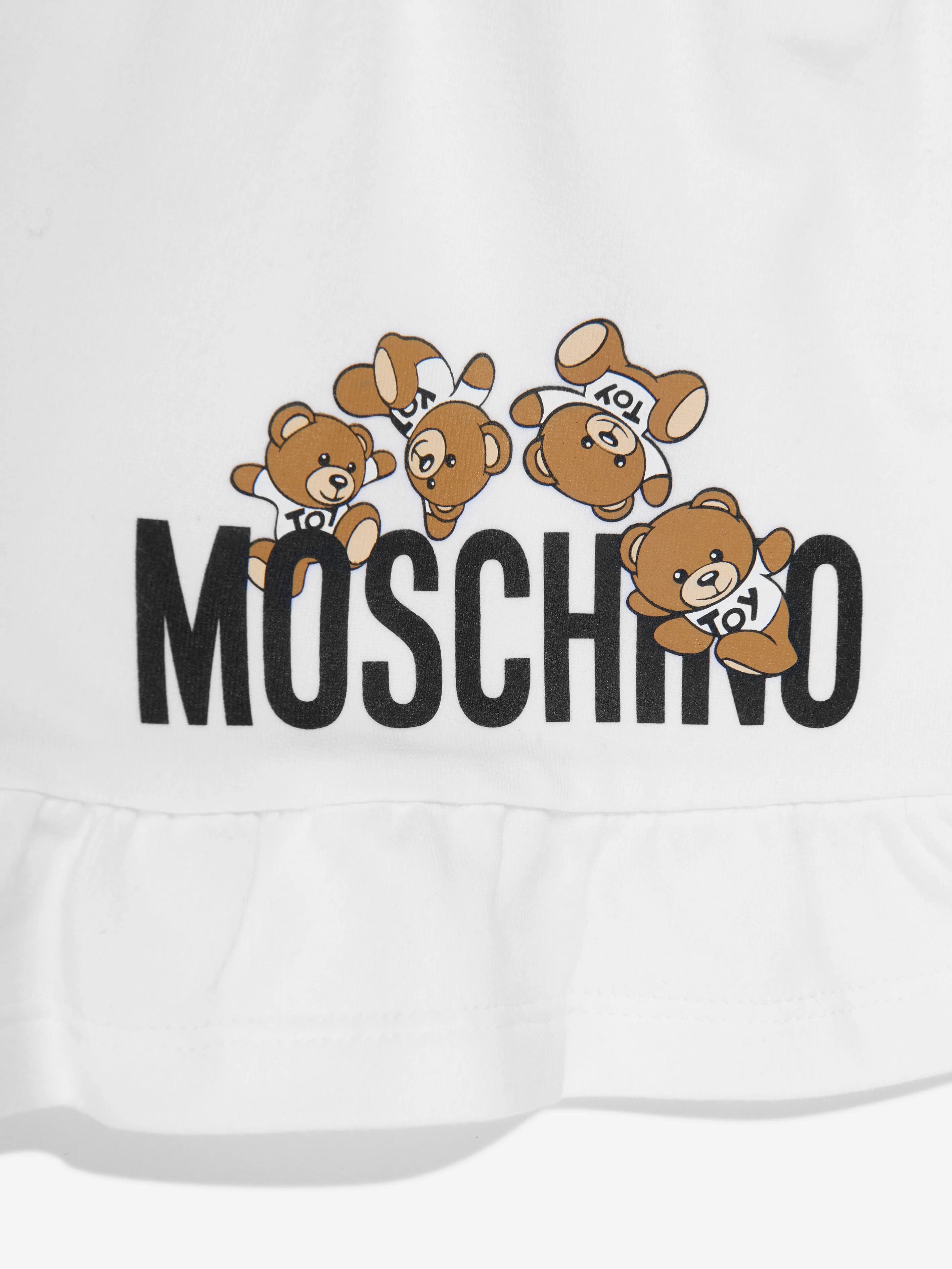 Moschino Girls Teddy Logo Shorts in White