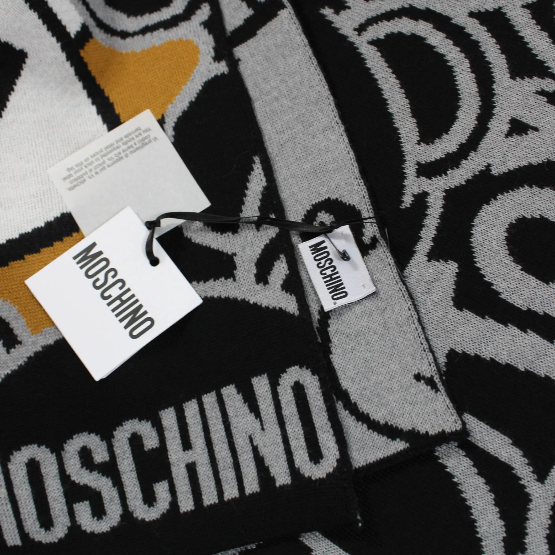 Moschino Wool Scarf Black Toy Bear SALE