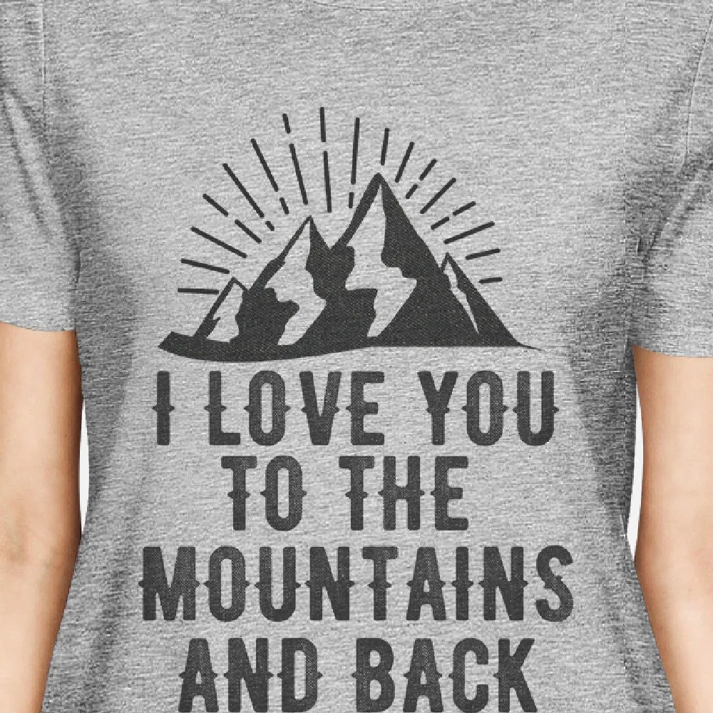 Mountain And Back Women's Gray Cotton T-Shirt Trendy Graphic Design