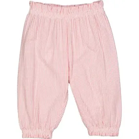 Muesli Seersucker Stripe Flared Pants / Pink