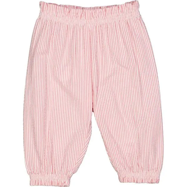 Muesli Seersucker Stripe Flared Pants / Pink