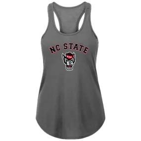 NC State Wolfpack Women's Charcoal Wolfhead Racerback Tank Top