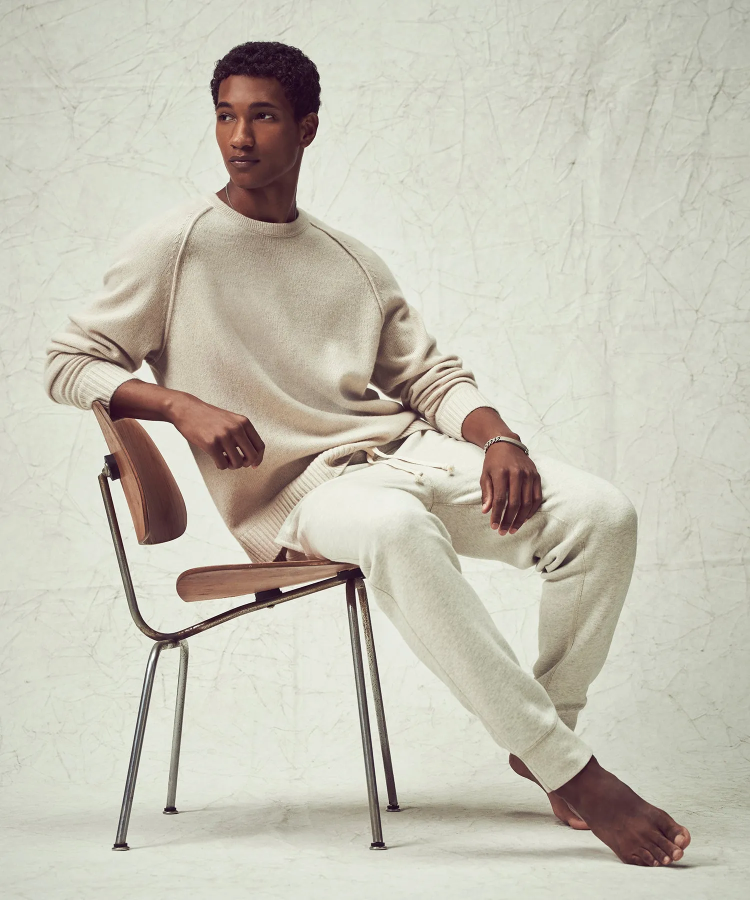 Nomad Cashmere Crewneck in Bisque