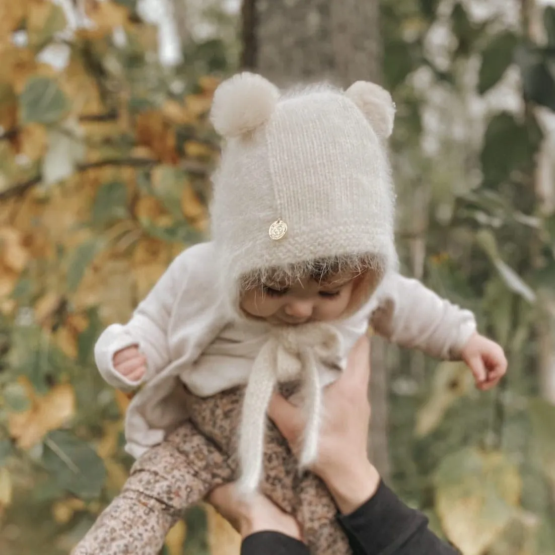 Oatmeal Cashmere Teddy Hat