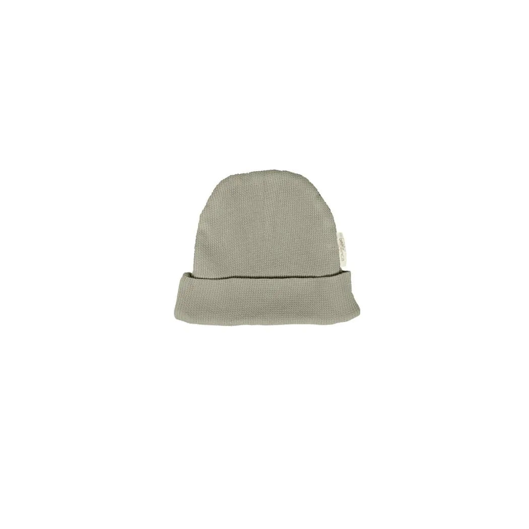 Olive Organic Waffle Beanie