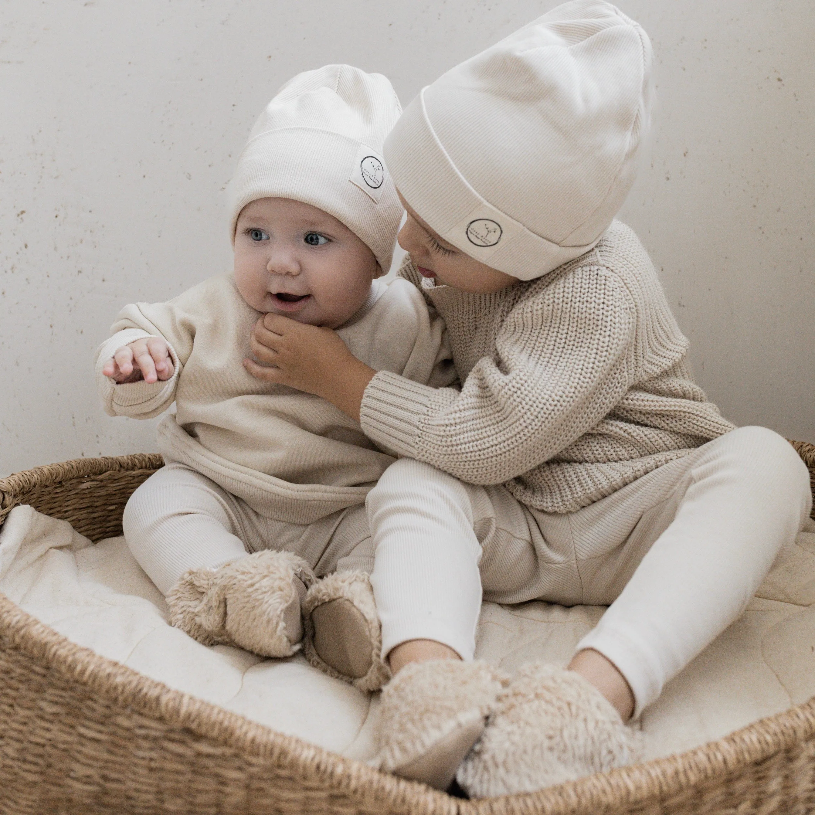 Organic Teddy Booties - Cream