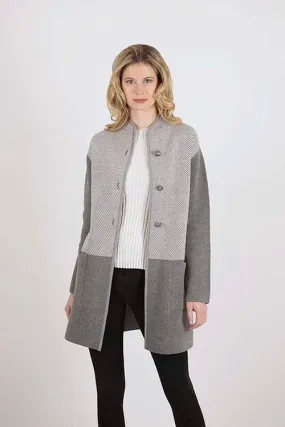 OST Cort Coat Mini Diagonal Stripe Color Block Carbon