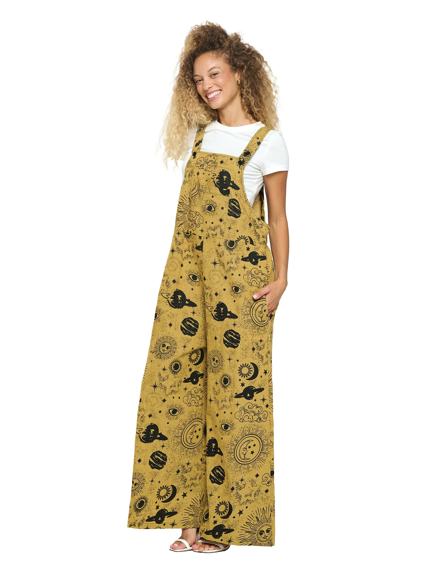 Overall Hippie Celestial Print