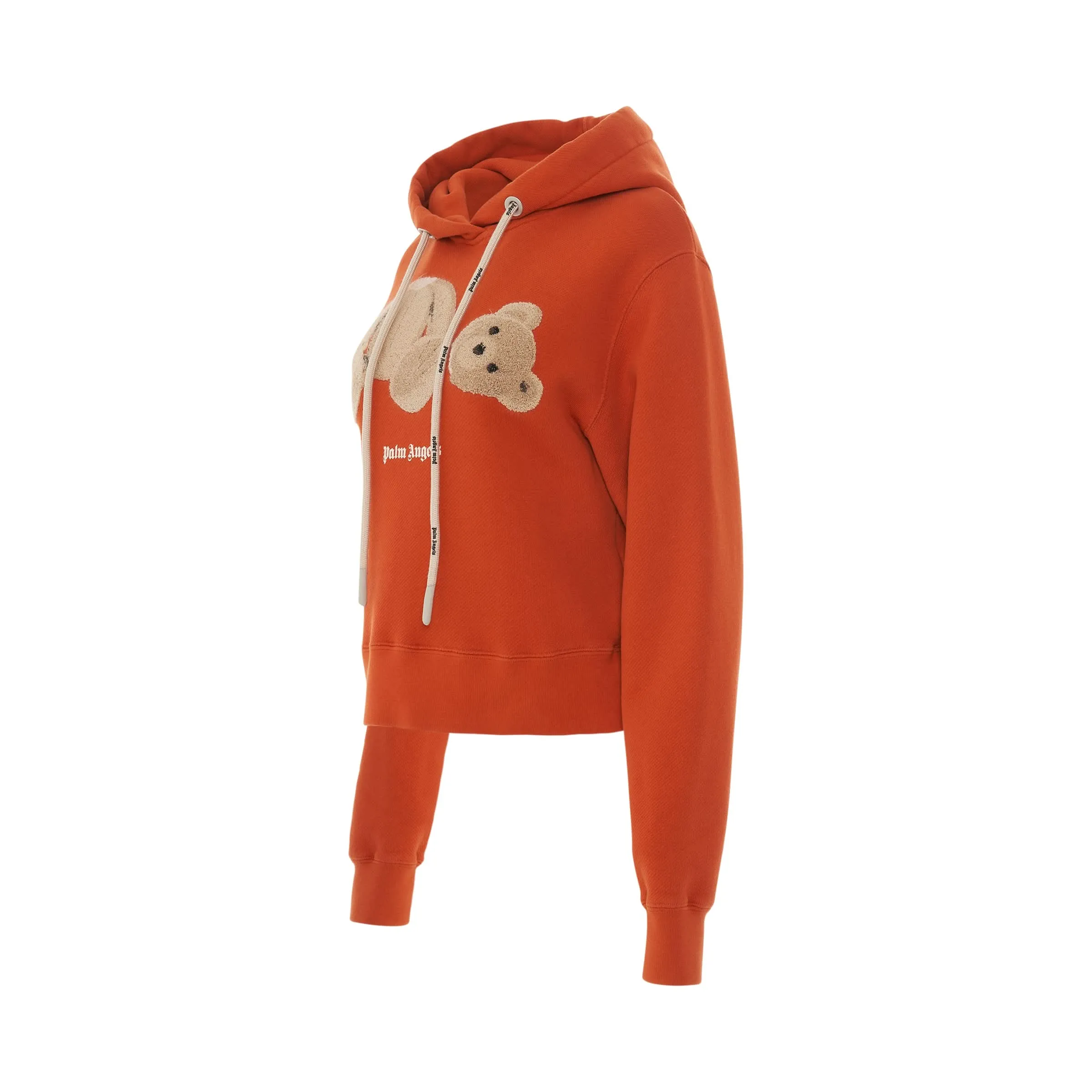 PA Bear Fitted Hoodie in Brick Red