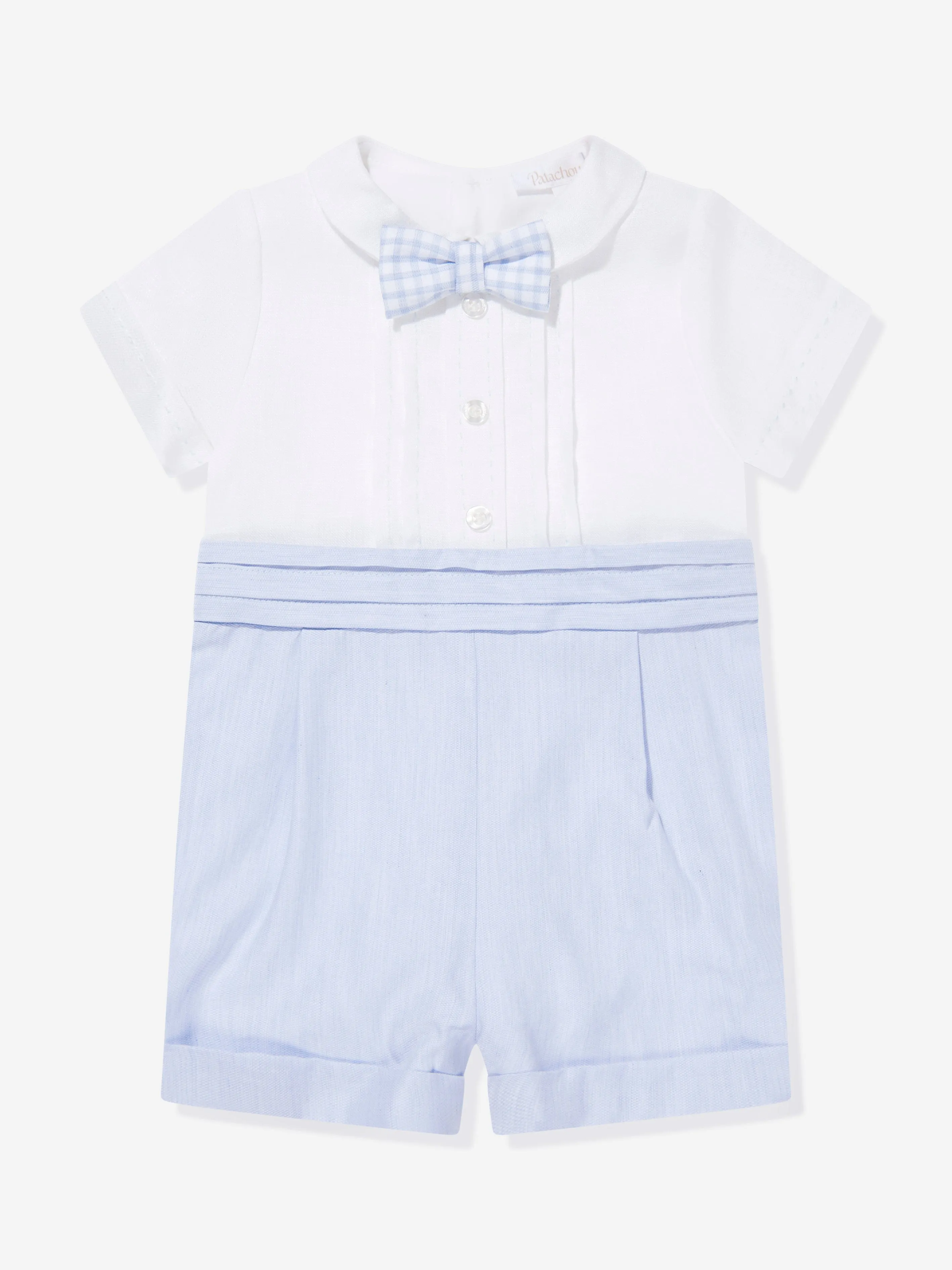 Patachou Baby Boys Linen Romper in Blue