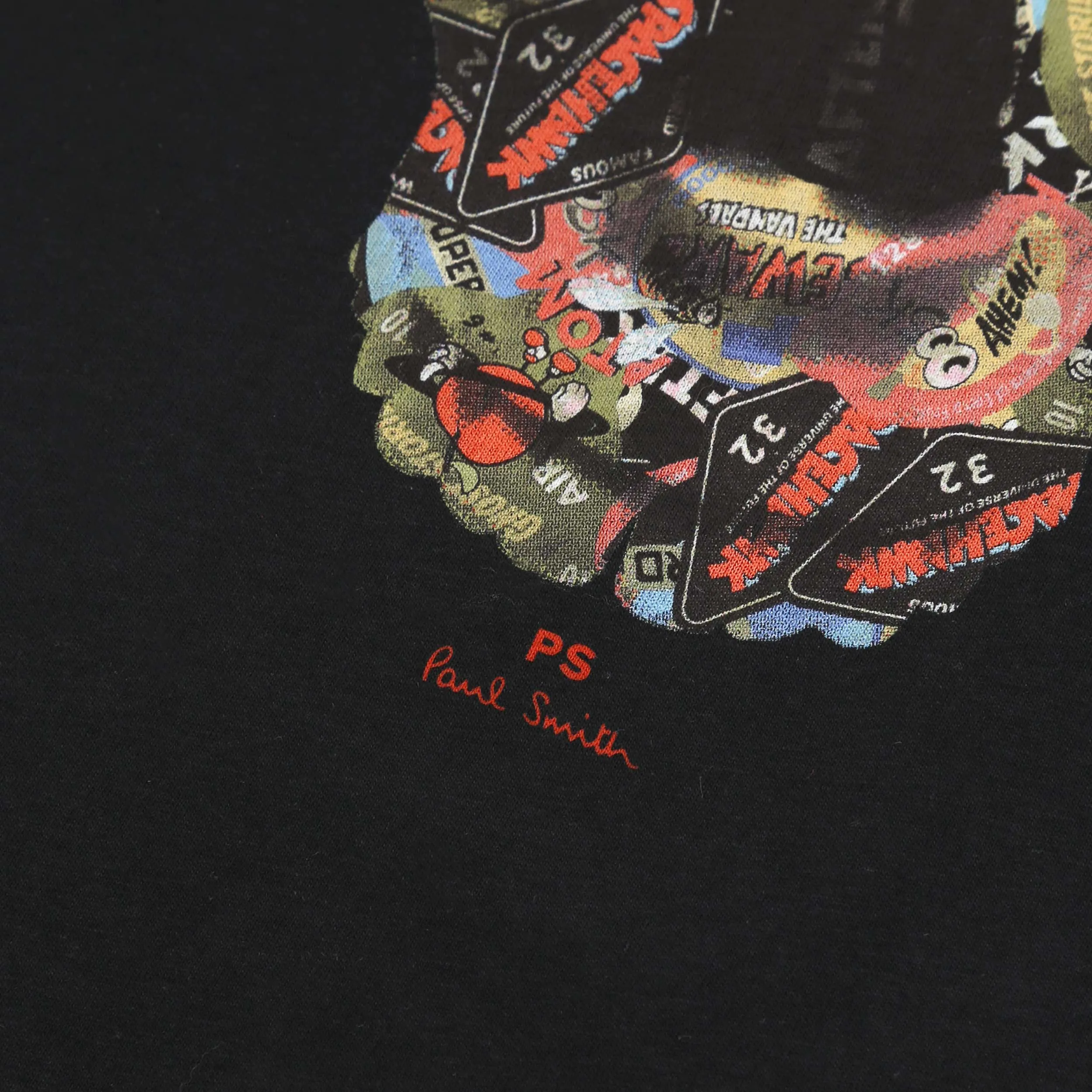 Paul Smith Sticker Skull T Shirt in Black