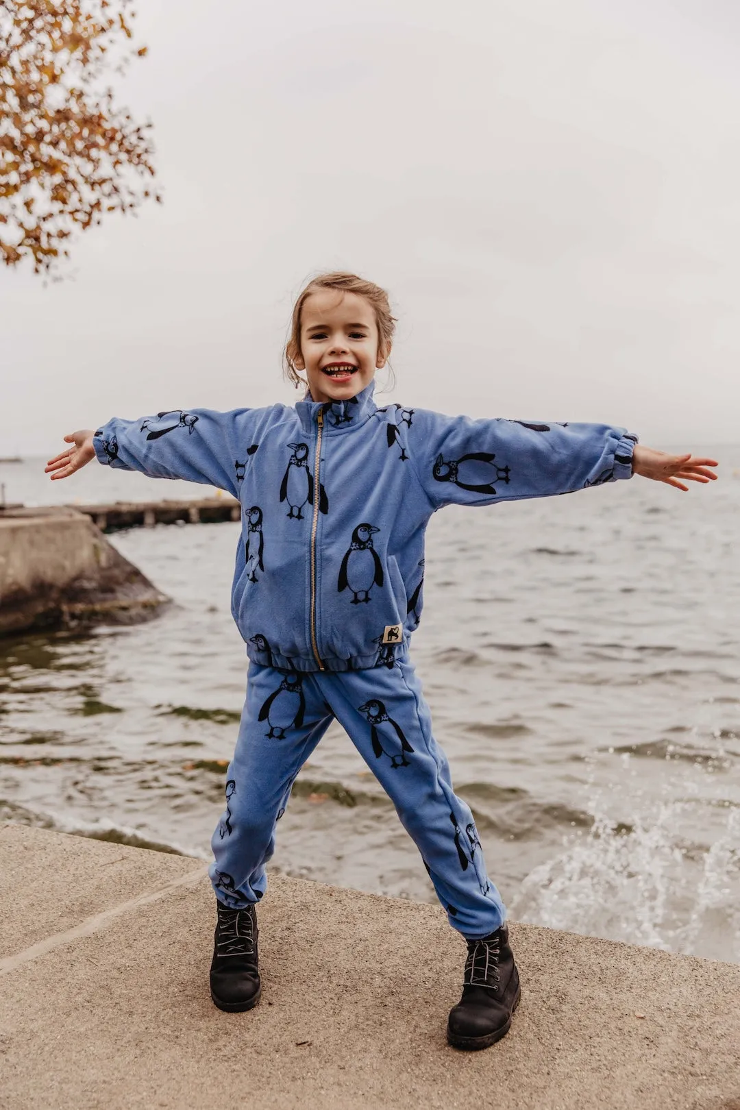 Penguin Fleece Jacket - blue