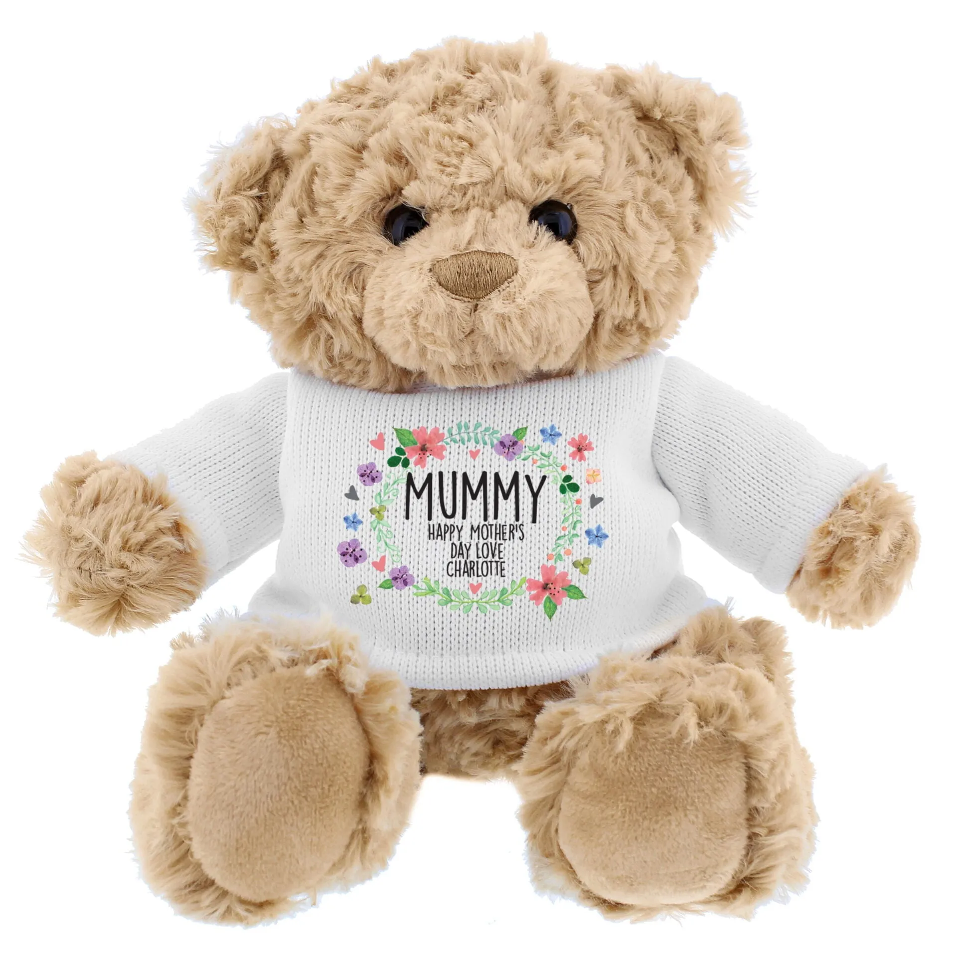 Personalised Floral Teddy Bear