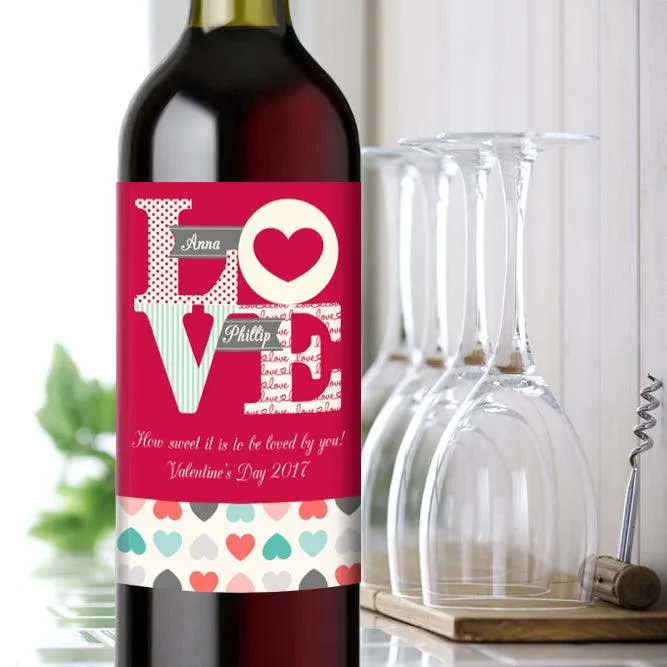 Personalised LOVE Wine Gift