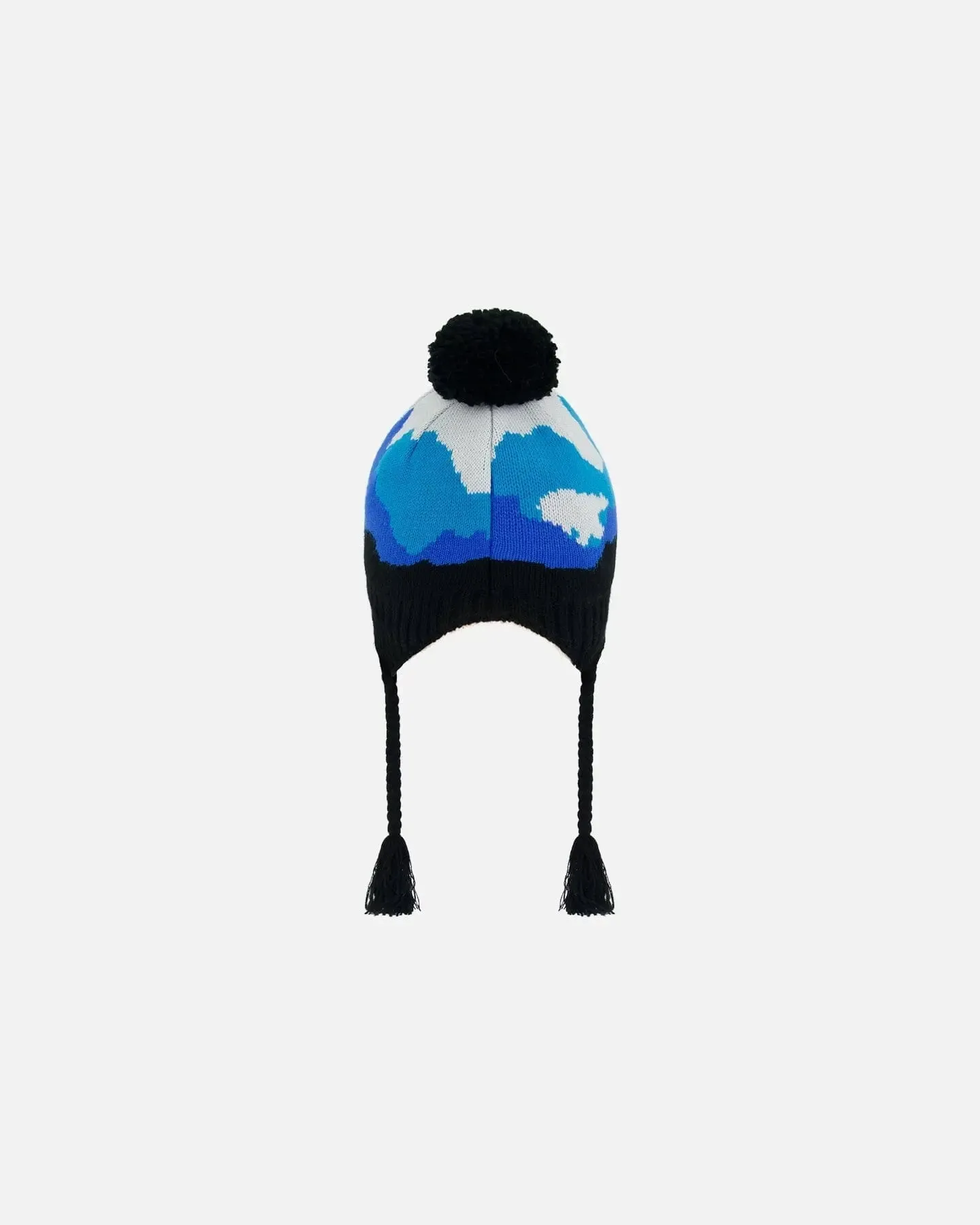 Peruvian Knit Hat Royal Blue Bears And Black