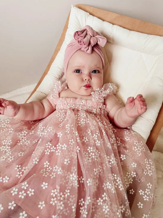 Pink Daisy Tulle Romper  #1000191