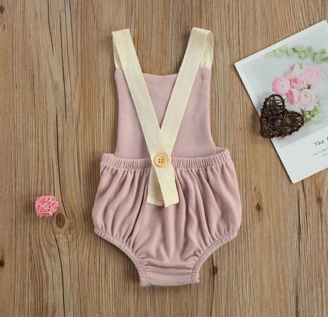 Pink Ribbed Rainbow Romper #1000192