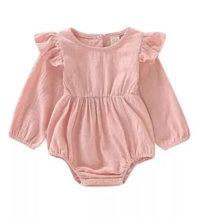 Pink Ruffle Sleeve Balloon Romper #100049