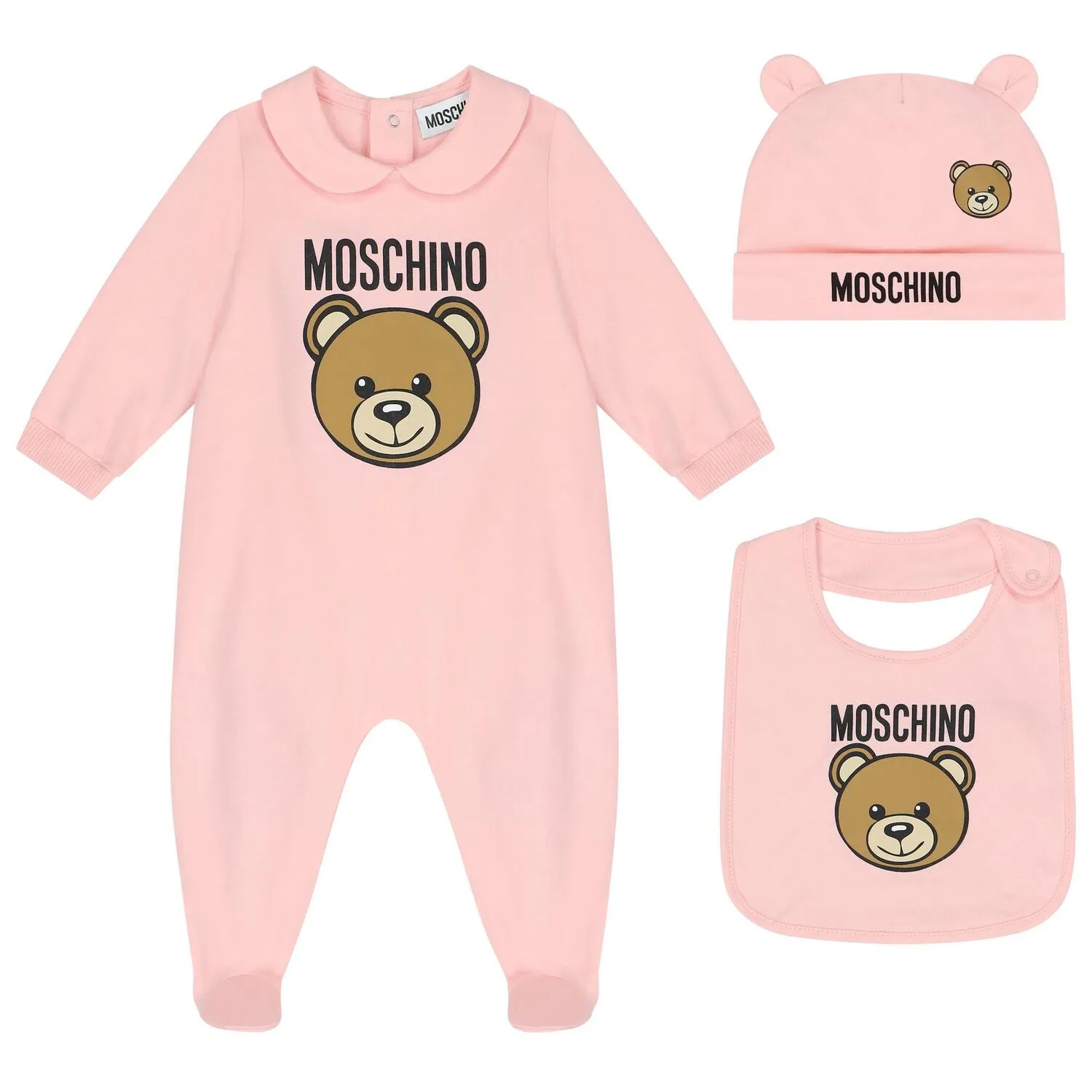 Pink Teddy Bear Logo Babygrow Gift Set