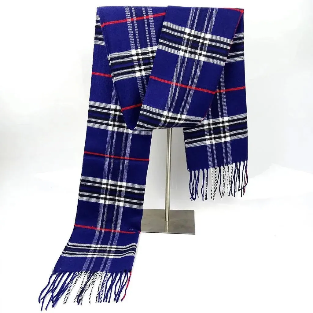 Plaid Soft Long Winter Scarfs Cozy 100% Cashmere Pashmina Wool