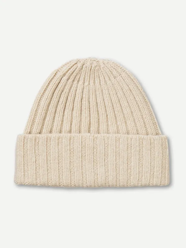 PLAIN RIBBED HAT OATMEAL